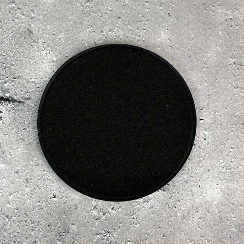 名入れ 刺繍フェルトコースター 丸型 ブラック(50枚〜)